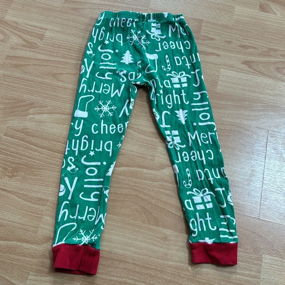 8/$25 The Children's Place Green Merry Jolly Bright Words Pajama Pants Sz 5T - Picture 6 of 10